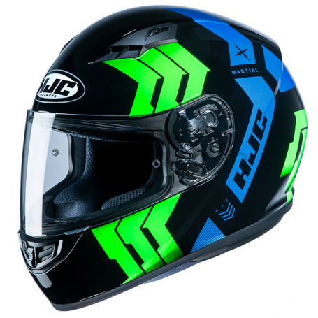 Мотошлем интеграл HJC CS15 MARTIAL, черно-зеленый (фото 1, фотография 1)