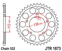 Звезда ведомая (задняя) JTR1873.48 JT 532