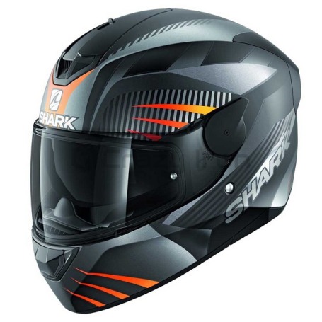 Мотошлем интеграл SHARK D-SKWAL 2 MERCURIUM Mat, черно-оранжевый (фото 1, фотография 1)