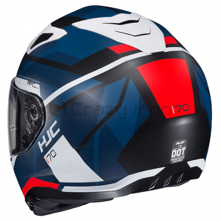 Мотошлем интеграл HJC I70 ELIM, сине-бело-красный, матовый (фото 2, фотография 2)