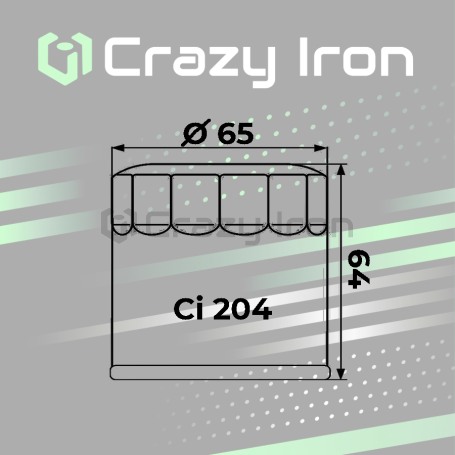 Фильтр масляный CRAZY IRON CI204 (hf204) (фото 2, фотография 2)