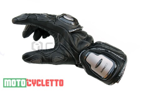 Мотоперчатки MOTOCYCLETTO TRIBUNA длинные, кожа, тачскрин (фото 3, фотография 3)