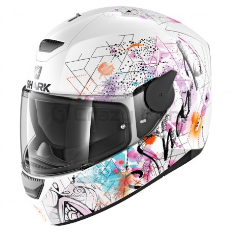 Мотошлем интеграл SHARK D-SKWAL ANYAH, бело-розовый (фото 1, фотография 1)