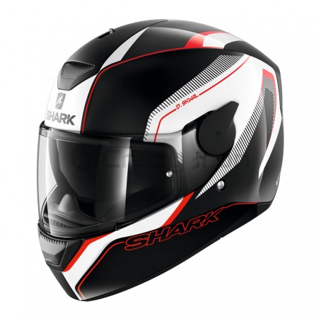 Мотошлем интеграл SHARK D-SKWAL RAKKEN, черно-бело-красный (фото 1, фотография 1)