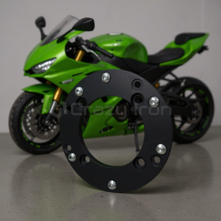 Адаптер на тормозной диск KAWASAKI ZX-6R черный CRAZY IRON (фото 3, фотография 3)