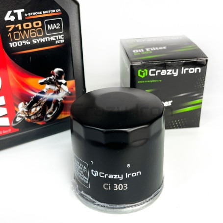 Фильтр масляный CRAZY IRON CI303 (hf303) (фото 2, фотография 2)