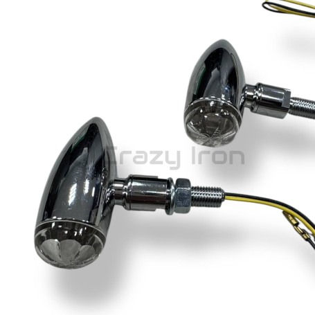 Поворотники для мотоцикла диодные MICRO BULLET, металл, ножка М10 (фото 6, фотография 6)