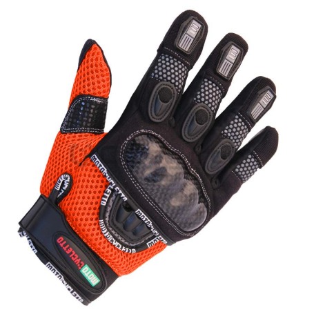 Мотоперчатки MOTOCYCLETTO NETTO оранж, текстиль, тачскрин (фото 1, фотография 1)