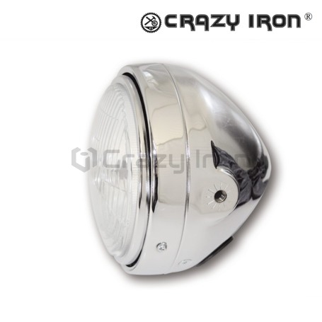 Фара для мотоцикла PW BIG 5, хром, H4 12V 60/55W, E-marked (фото 1, фотография 1)