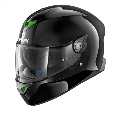 Мотошлем интеграл SHARK SKWAL 2 BLANK Black, черный, с зеленой подсветкой (фото 1, фотография 1)