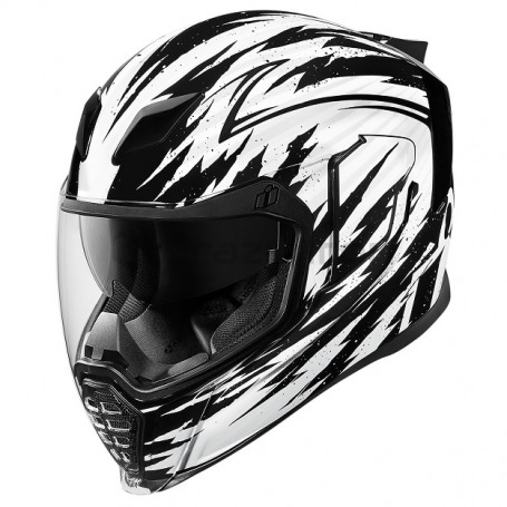 Мотошлем интеграл ICON AIRFLITE FAYDER, черно-белый (фото 1, фотография 1)