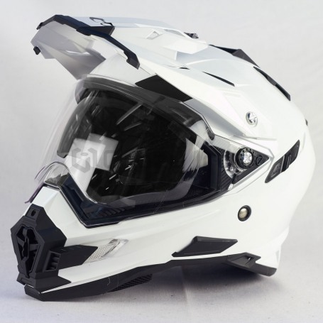 Мотошлем кроссовый со стеклом ALLTOP PREDATOR, белый (фото 1, фотография 1)