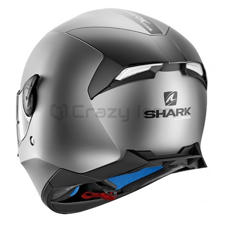 Мотошлем интеграл SHARK SKWAL 2 BLANK MAT Anthracite, с белой подсветкой (фото 2, фотография 2)