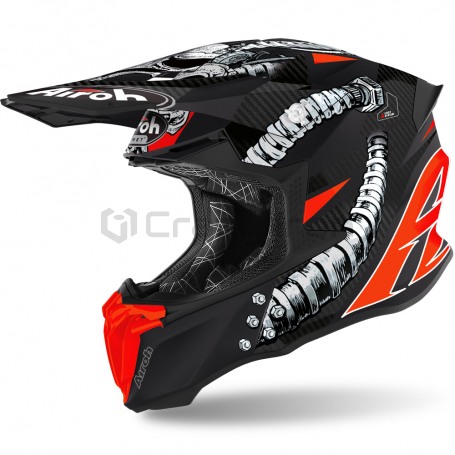 Мотошлем кроссовый AIROH TWIST 2.0 BOLT, черно-оранжевый матовый (фото 1, фотография 1)