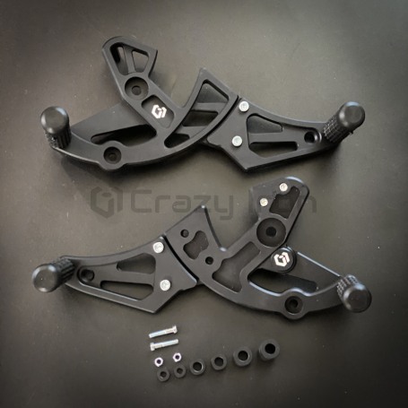 Комплект подножек для станта HONDA GROM MSX125 `13-`16, черный анод CRAZY IRON (фото 1, фотография 1)