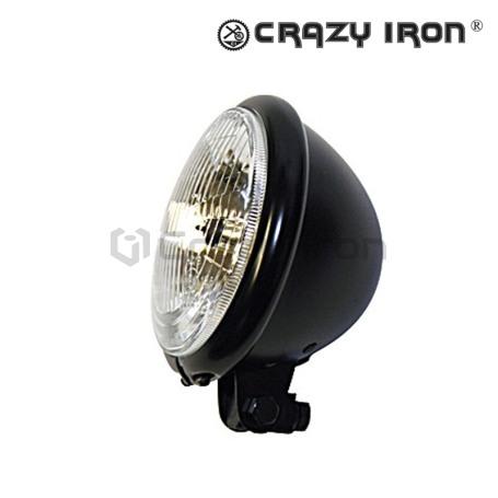 Фара для мотоцикла PW BATES STYLE, черная, H4 12V 60/55W, E-marked (фото 1, фотография 1)