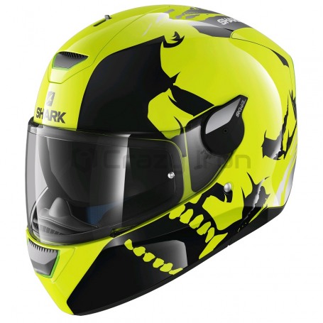 Мотошлем интеграл SHARK SKWAL INSTINCT HV, ярко-желый, с подсветкой (фото 1, фотография 1)