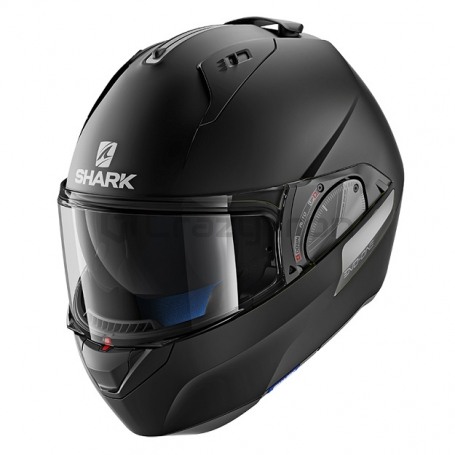 Мотошлем трансформер SHARK EVO-ONE 2 BLANK Black Mat, черный матовый (фото 1, фотография 1)