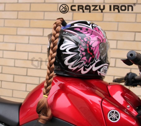 Пони-хвост на мотошлем CRAZY IRON коричневый 60 см (фото 2, фотография 2)