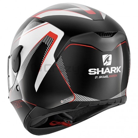Мотошлем интеграл SHARK D-SKWAL RAKKEN, черно-бело-красный (фото 3, фотография 3)