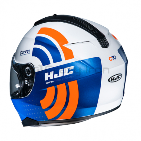 Мотошлем интеграл HJC C70 CURVES, сине-оранжевый (фото 2, фотография 2)