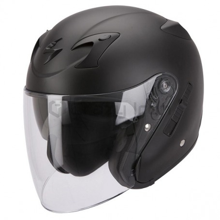 Мотошлем открытый SCORPION EXO EXO-220 SOLID, черный, матовый (фото 1, фотография 1)