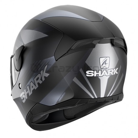 Мотошлем интеграл SHARK D-SKWAL 2 MERCURIUM Mat, черно-серый (фото 2, фотография 2)