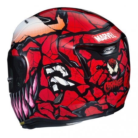 Мотошлем интеграл HJC RPHA 11 MARVEL CARNAGE, красно-черный (фото 2, фотография 2)
