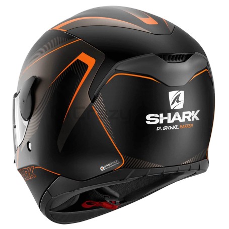 Мотошлем интеграл SHARK D-SKWAL RAKKEN Mat, черно-оранжевый, матовый (фото 2, фотография 2)