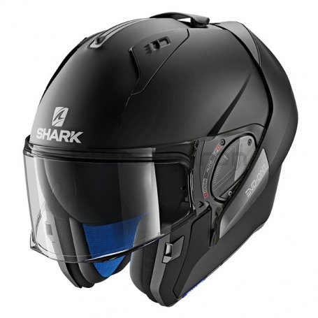 Мотошлем трансформер SHARK EVO-ONE 2 BLANK Black Mat, черный матовый (фото 2, фотография 2)