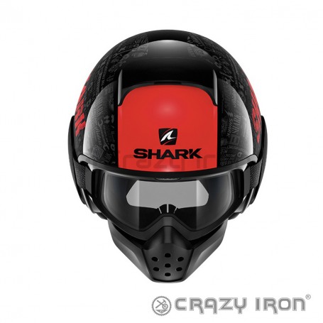 Мотошлем открытый SHARK DRAK (RAW) TRIBUTE RM MAT, черно-красный (фото 2, фотография 2)