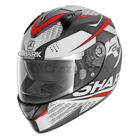 Мотошлем интеграл SHARK RIDILL STRATOM Mat, черно-бело-красный (фото 1, фотография 1)