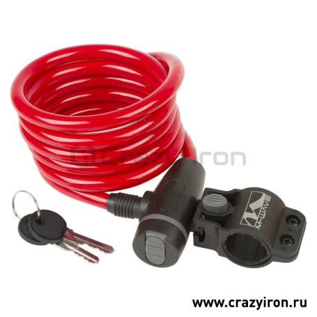 Трос противоугонный для мото 4BIKE для мото M-WAVE 10х1800мм, красный (фото 1, фотография 1)