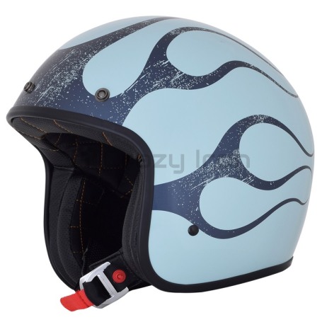 Мотошлем открытый PARTS UNLIMITED AFX FX76 FLAME, синий (фото 1, фотография 1)