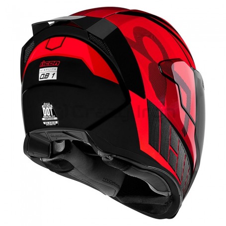 Мотошлем интеграл ICON AIRFLITE QB1, красный (фото 3, фотография 3)