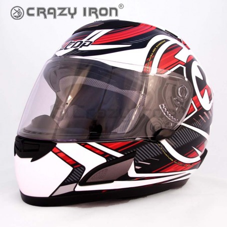 Мотошлем интеграл ALLTOP RADIOHEAD, бело-красный (фото 2, фотография 2)
