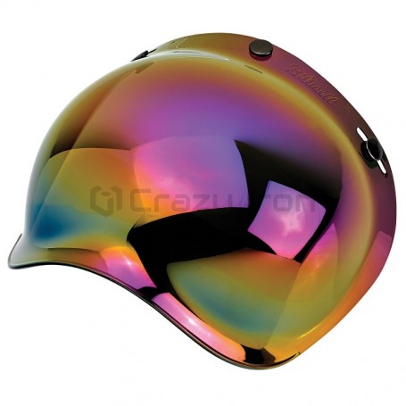 Визор (стекло для шлема) BILTWELL BUBBLE ANTIFOG иридиум, 3 кнопки (фото 1, фотография 1)