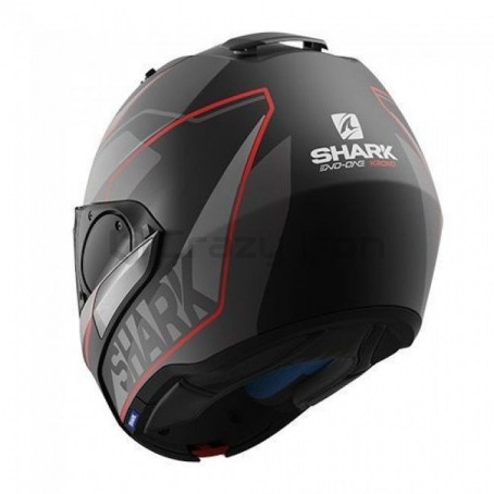 Мотошлем трансформер SHARK EVO-ONE 2 KRONO Mat, черно-красный (фото 2, фотография 2)