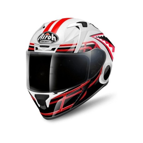 Мотошлем интеграл AIROH VALOR Valor Touchdown, бело-красный (фото 1, фотография 1)