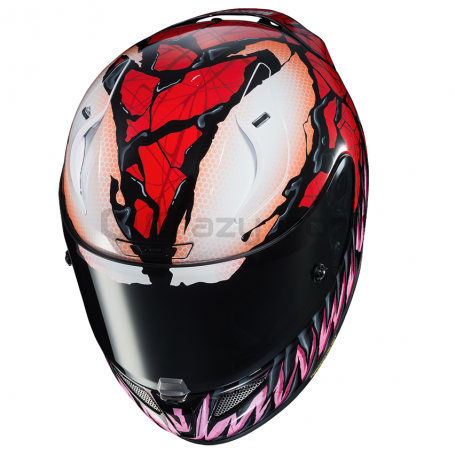 Мотошлем интеграл HJC RPHA 11 MARVEL CARNAGE, красно-черный (фото 3, фотография 3)