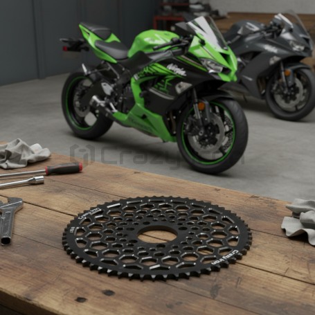 Звезда стантовая KAWASAKI 520x60 черный box39 CRAZY IRON (фото 2, фотография 2)