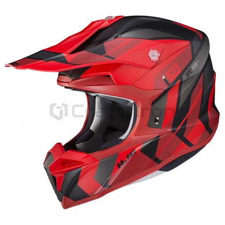 Мотошлем кроссовый HJC i50 VANISH, красно-черный матовый (фото 1, фотография 1)