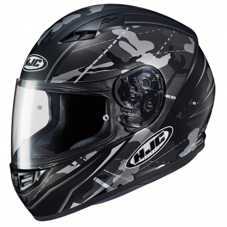 Мотошлем интеграл HJC CS15 SONGTAN, черный камуфляж, матовый (фото 1, фотография 1)