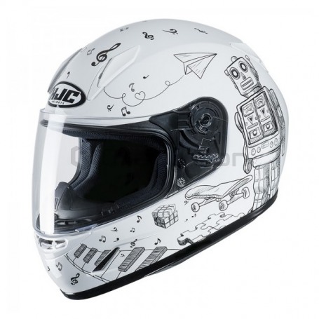Мотошлем детский HJC CL-Y WAZO, белый (фото 1, фотография 1)
