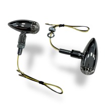 Поворотники для мотоцикла диодные MICRO BULLET, металл, ножка М10