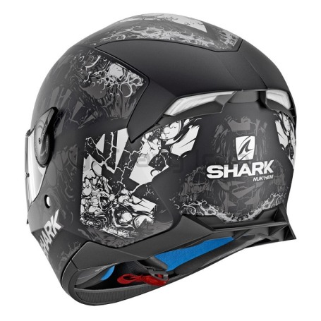 Мотошлем интеграл SHARK SKWAL 2 NUK`HEM BG, черно-серый, с белой подсветкой (фото 2, фотография 2)