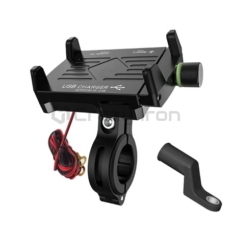 Держатель для телефона на руль мотоцикла с зарядным устройством (фото 2, фотография 2)