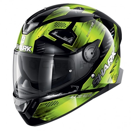 Мотошлем интеграл SHARK SKWAL 2 VENGER Yellow, с подсветкой (фото 1, фотография 1)