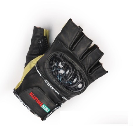 Мотоперчатки MOTOCYCLETTO без пальцев  HALF-FINGER BEIGE, кожа (фото 1, фотография 1)