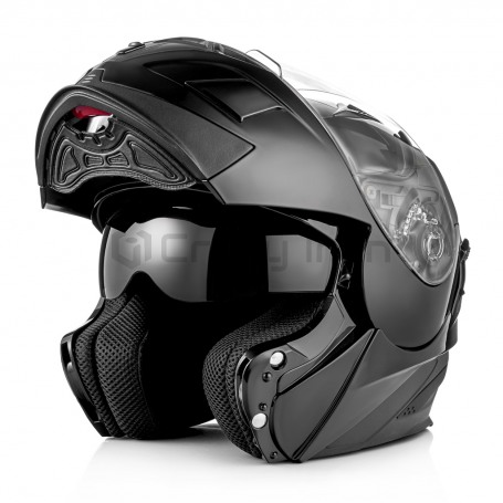 Мотошлем модуляр ZEUS ZS-3020, черный глянцевый (фото 3, фотография 3)